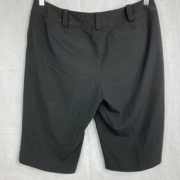 Ann Taylor Shorts Womens Sz 10 Black Signature Fit Bermuda Stretch Button/Zip - Picture 3 of 7